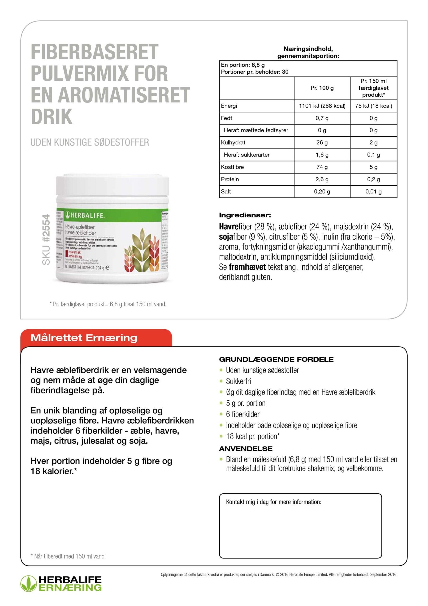 Havre Æblefiber -fiberdrik (204 g.) - Billede 2